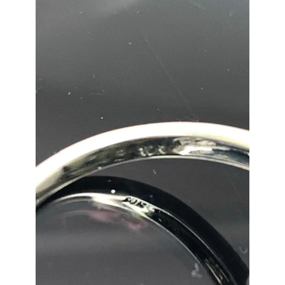 Blue Gemstone Diamond Cocktail Ring 10k White Gold Estate Jewelry Women's Size 7